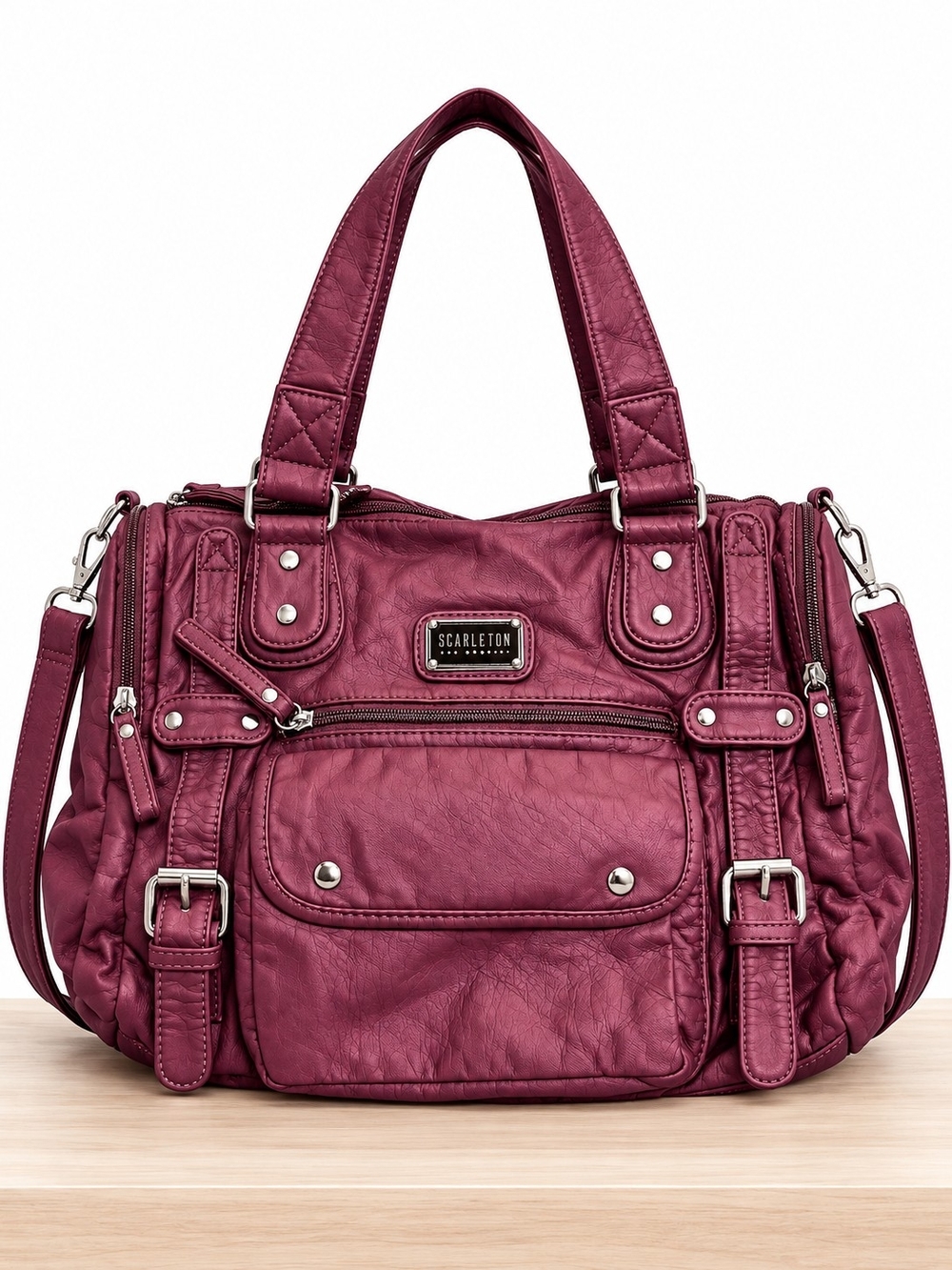 Scarleton Faux Leather-Style Shoulder Bag in Plum